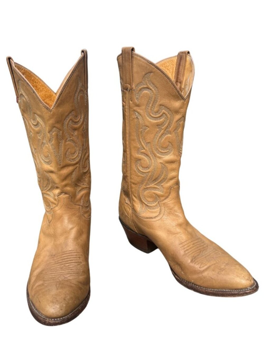 Panhandle Slim Vintage Leather Cowboy Boots, Size 9 🤎